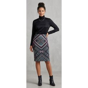 Iz Byer Multicolor Geometric Tribal Pencil Skirt